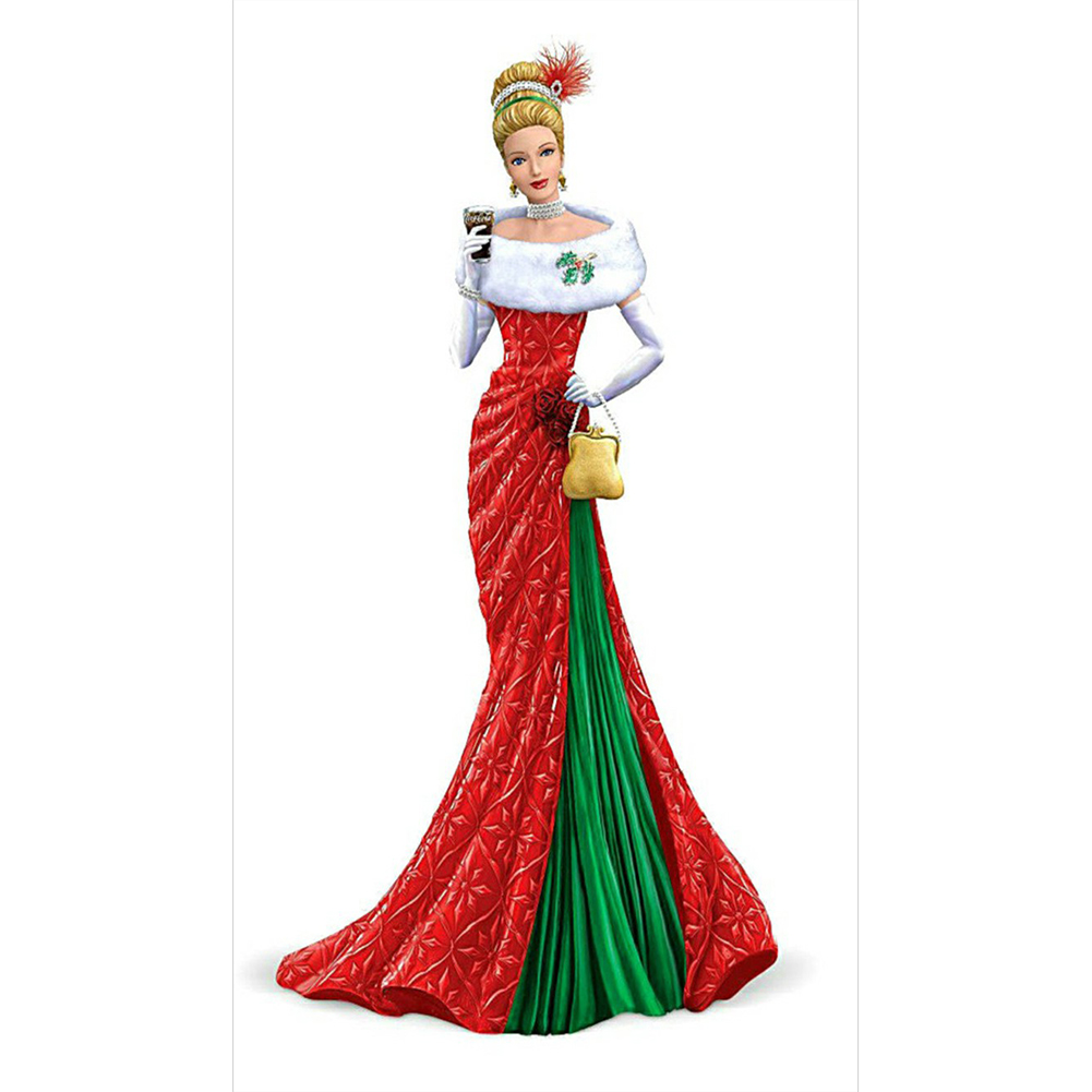 

30*60CM - Round Drill Diamond Painting - Dress Lady, 501 Original