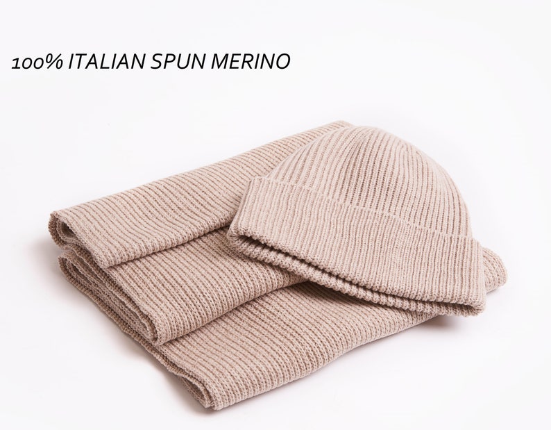 Knitted hat made of 100% organic merino wool / wool scarf XXL / knitted scarf / beanie cap / wool cap / winter cap / model Lenggries