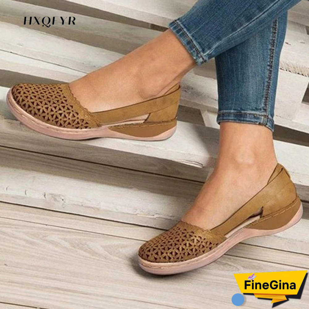 Summer Women Sandals Wedges Orthopedic Hollow Out Ladsies Casuasl Shoes Slip On Vintage Female Sandals Chaussure Femme Sandals