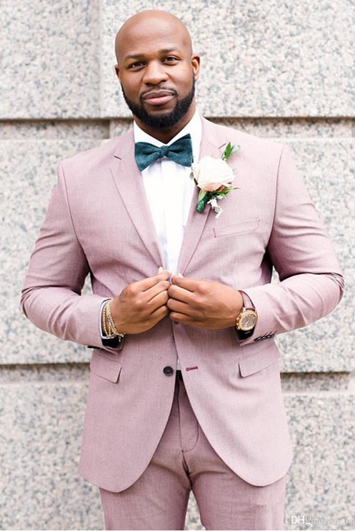 Bellasprom Elegant Pink Mens Suits For Weddings With Notched Lapel Bellasprom