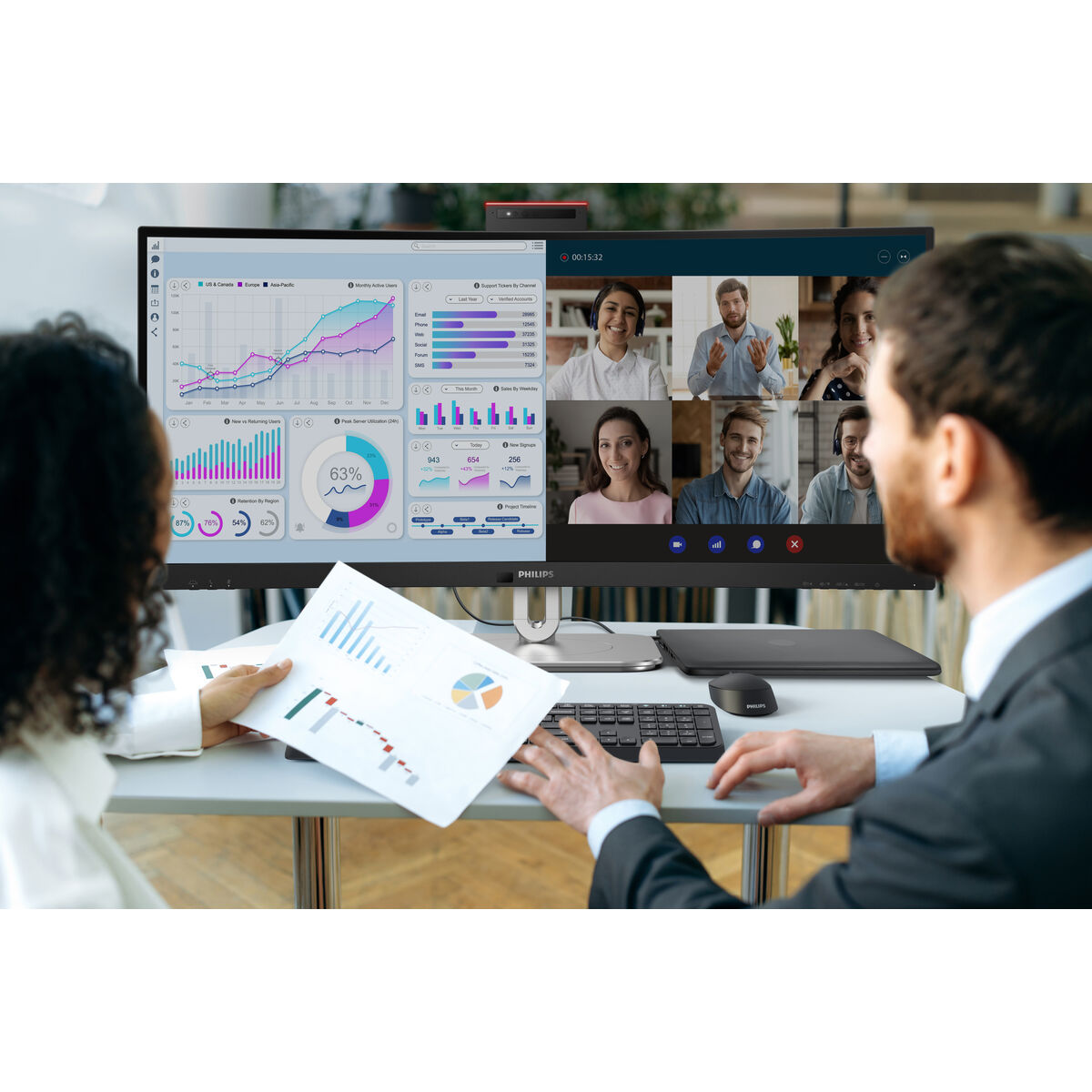 Monitor Philips 34B2U6603CH/00 34" Wide Quad HD