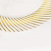 10 Pack | 9" Clear / Gold Swirl Rim Plastic Dinner Plates, Round Disposable Party Plates