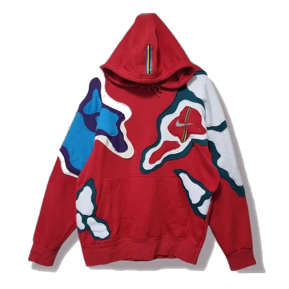 Scrambled Colorblock Patch Print Hoodie