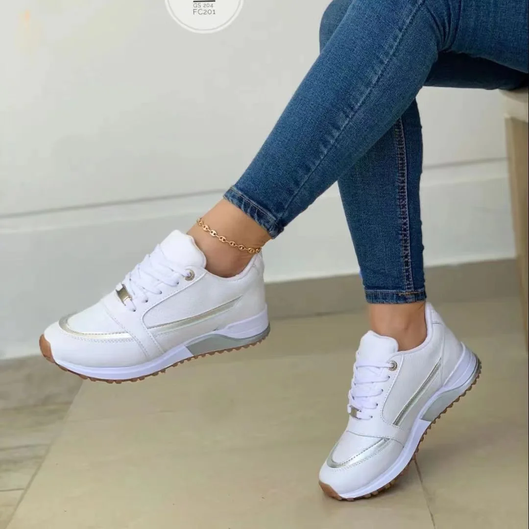 Breakj Breakj Coloring In Autumn 2025 Thick Soles Light And Casual Single Shoes Cross-Lace Casual Sneakers Single Shoes