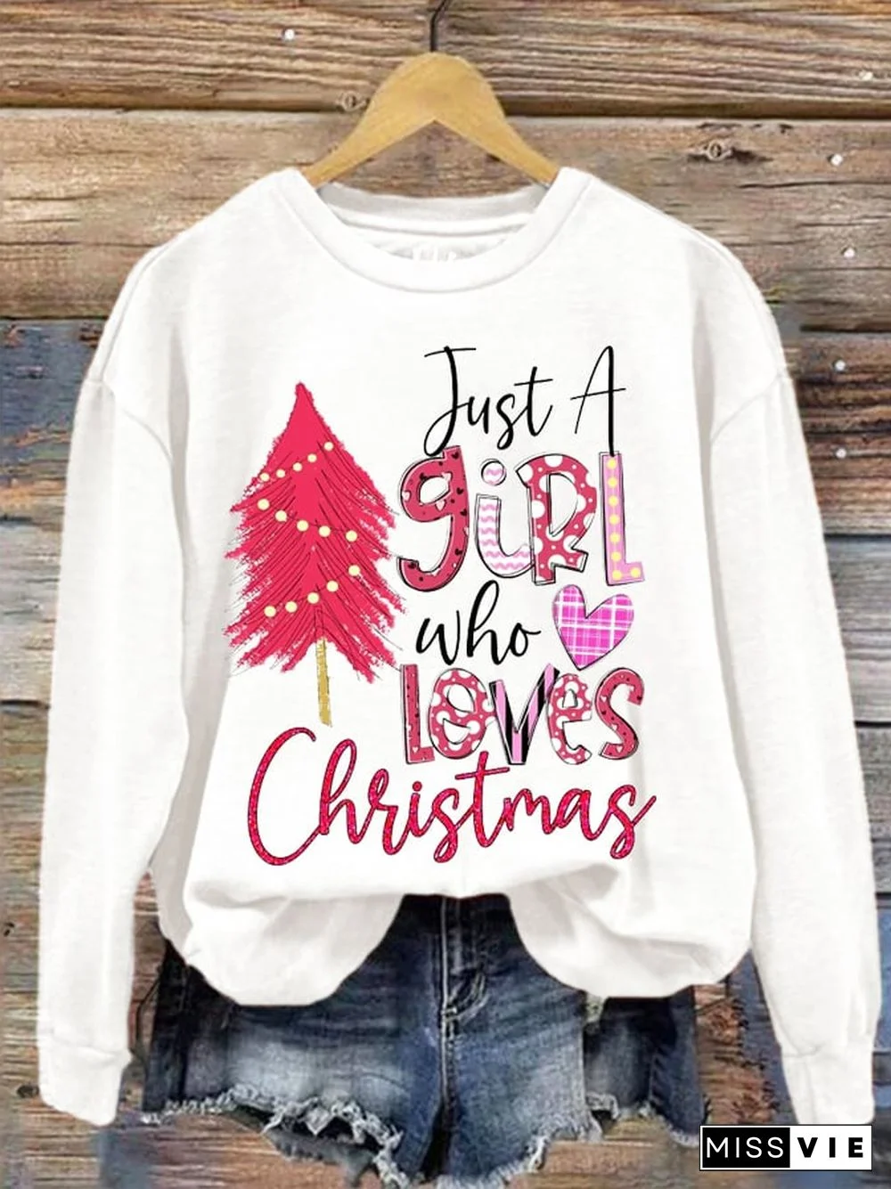 Women's Just A Girl Who Loves Christmas Sweatshirt