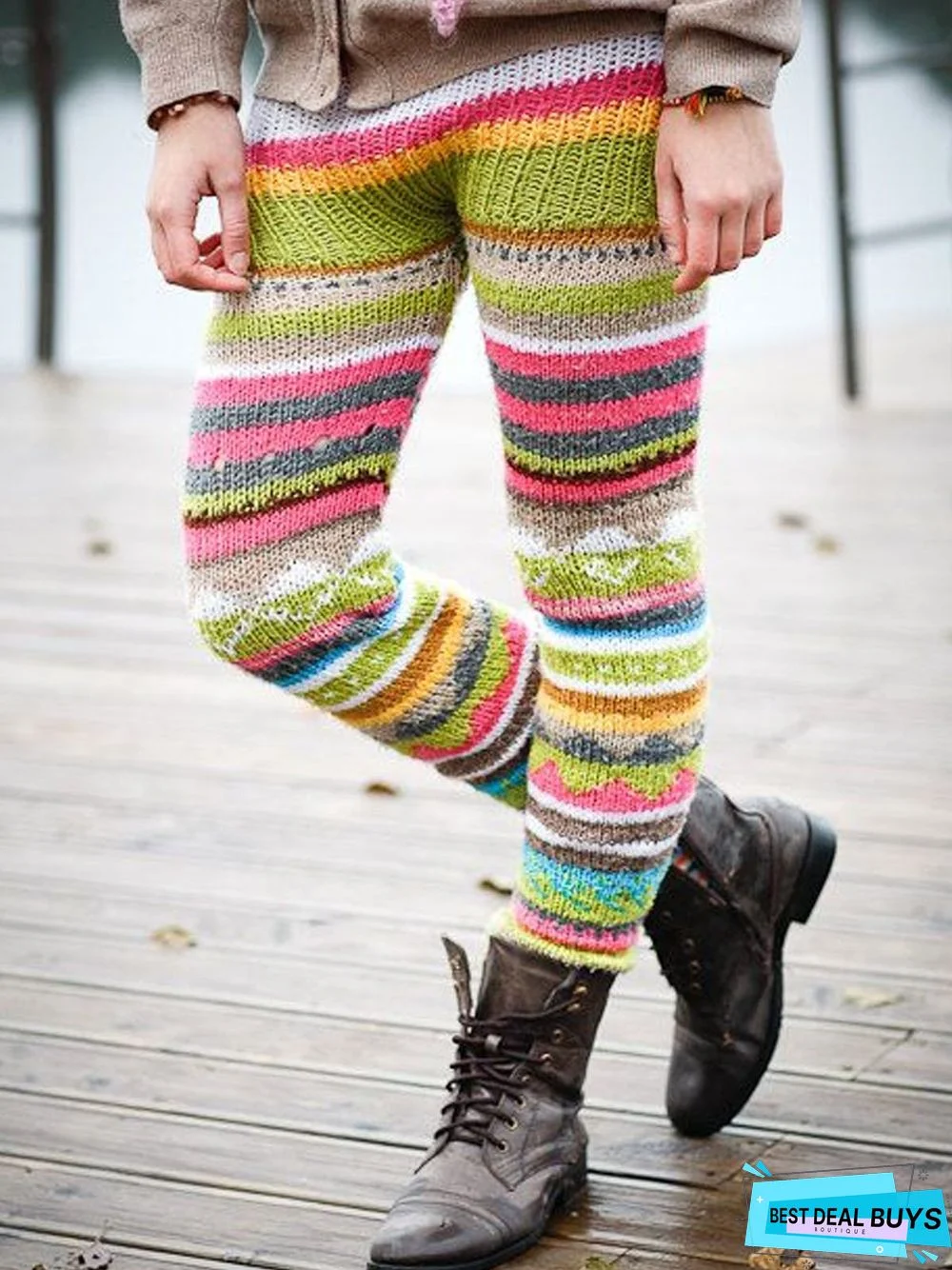 Casual Printed Cotton-Blend Leggings