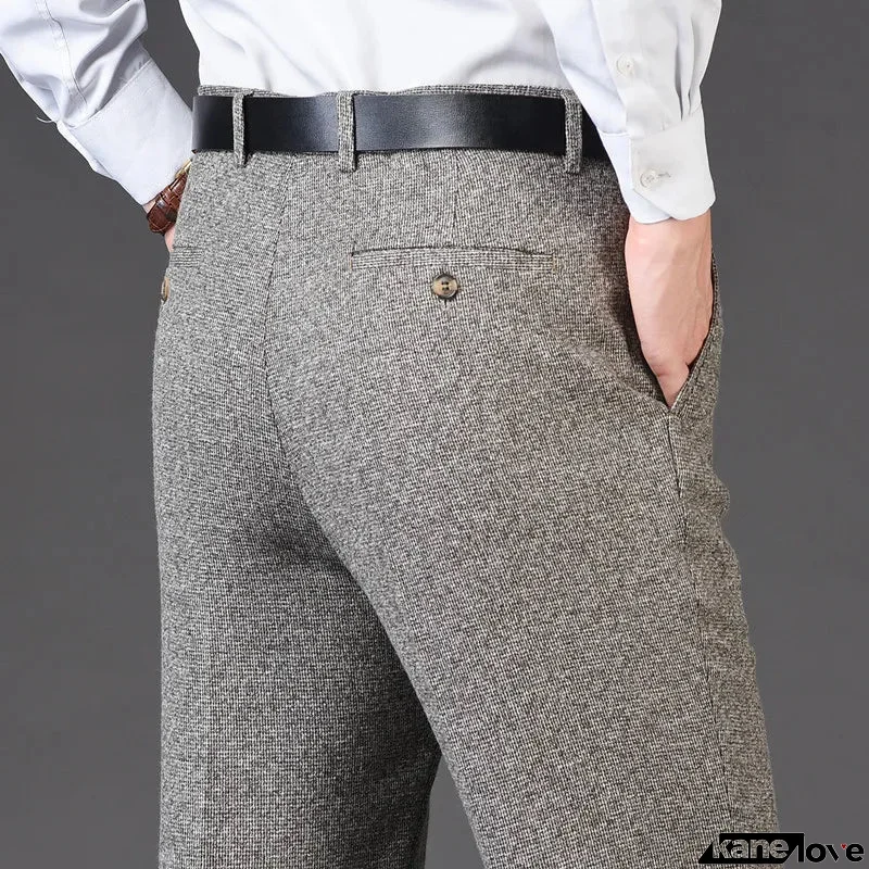 Men's Rayon Zipper Fly Closure Full Length Formal Wear Pants
