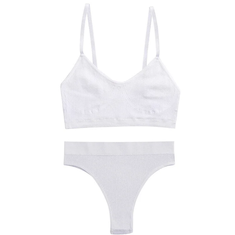 FINETOO Seamless Women Bra Panties Set Push Up Sports Tank Tops +Panty Sets Sexy Active Bra Lingerie Fitness Crop Top Underwear