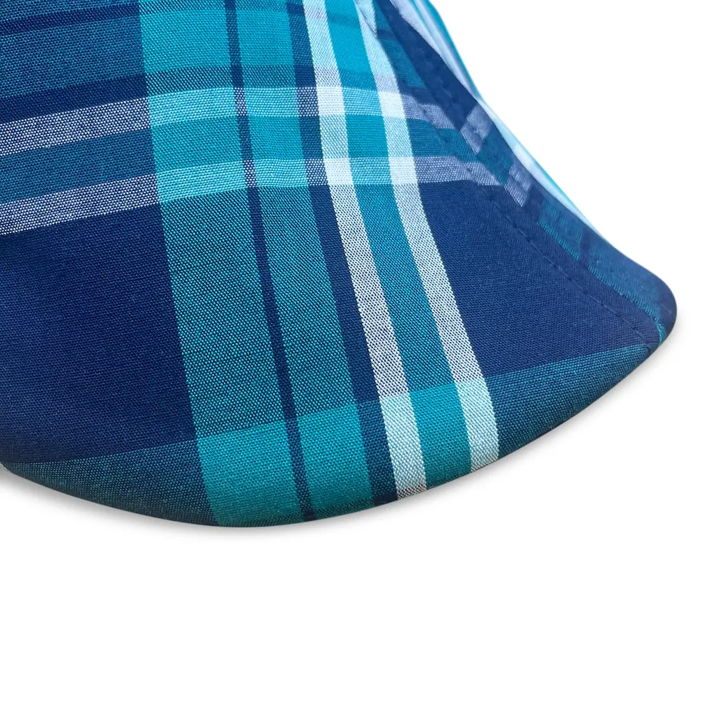 Hatsfashion-The Sweetwater Plaid Trainer   Cap - Tealwater