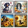 (US Local)4pcs/set Dachshund-11CT Stamped Cross Stitch Kit