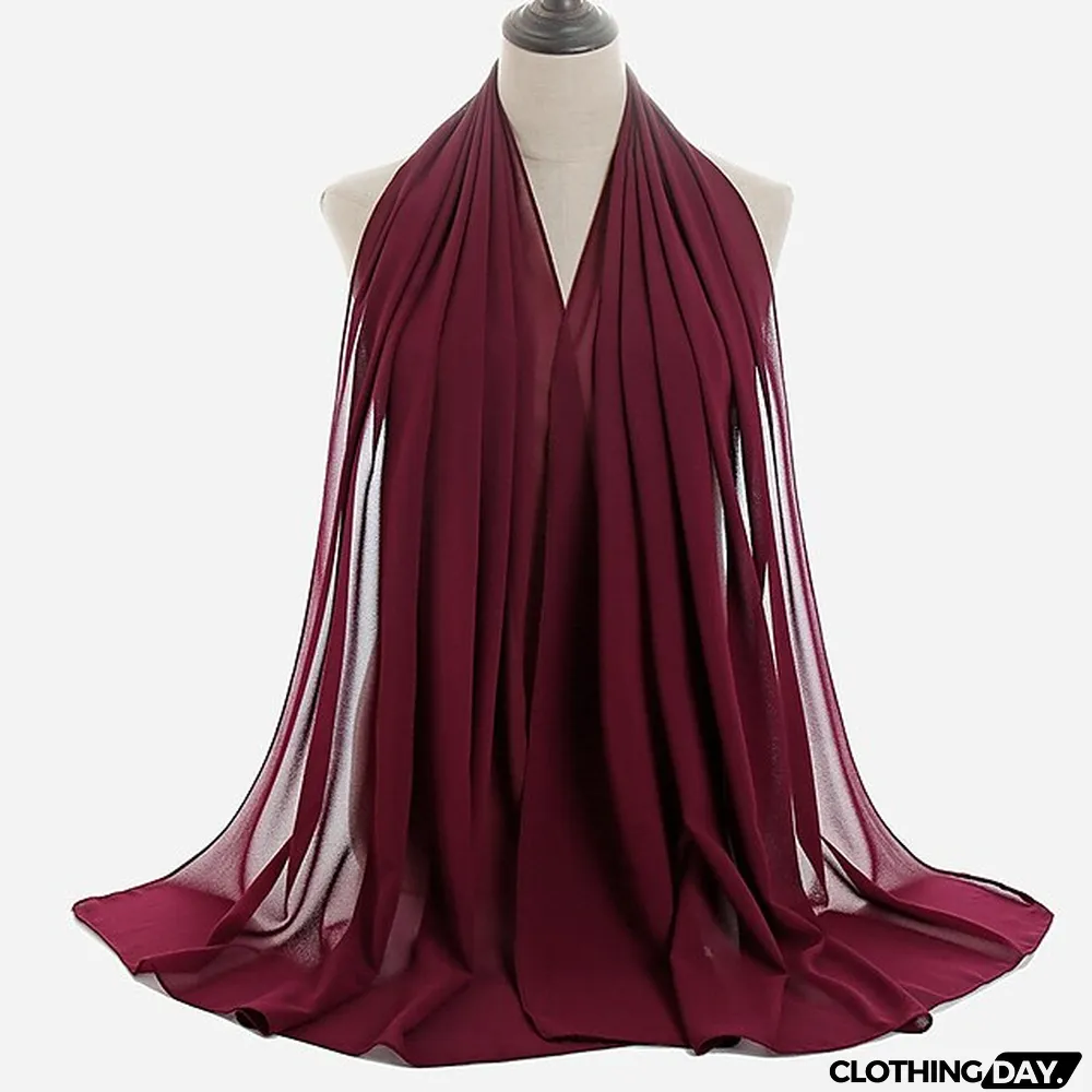 180*75cm Muslim Fashion Chiffon Hijab Scarf Women Scarves Long Shawl Islamic Hijabs Simple Head Scarf Solid Wrap Turban