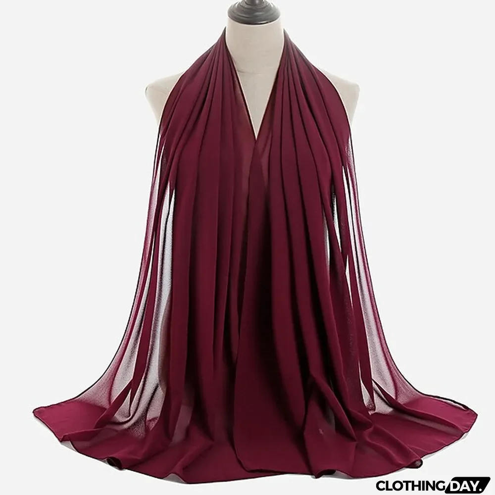 180*75cm Muslim Fashion Chiffon Hijab Scarf Women Scarves Long Shawl Islamic Hijabs Simple Head Scarf Solid Wrap Turban