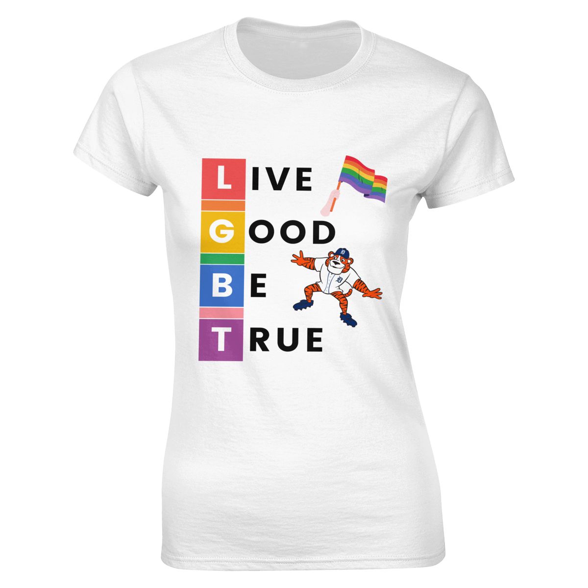 Detroit Tigers LGBT Pride Women's Soft Cotton T-Shirt