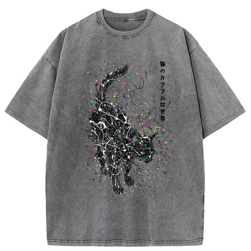 In The Spectrum Of Cats Washed T-shirt artswardrobe