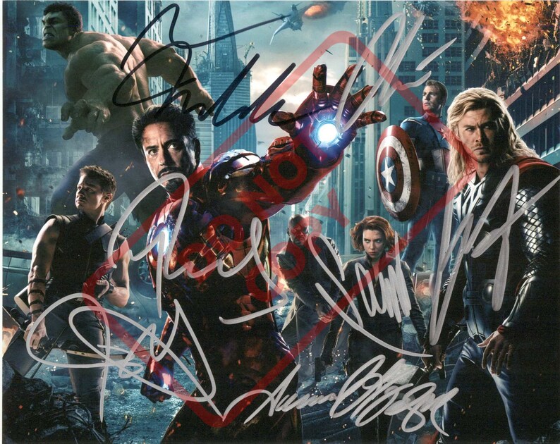 The Avengers cast Mark Ruffalo Scarlett Johannson 8.5x11 Autographed Signed Reprint Photo Poster painting