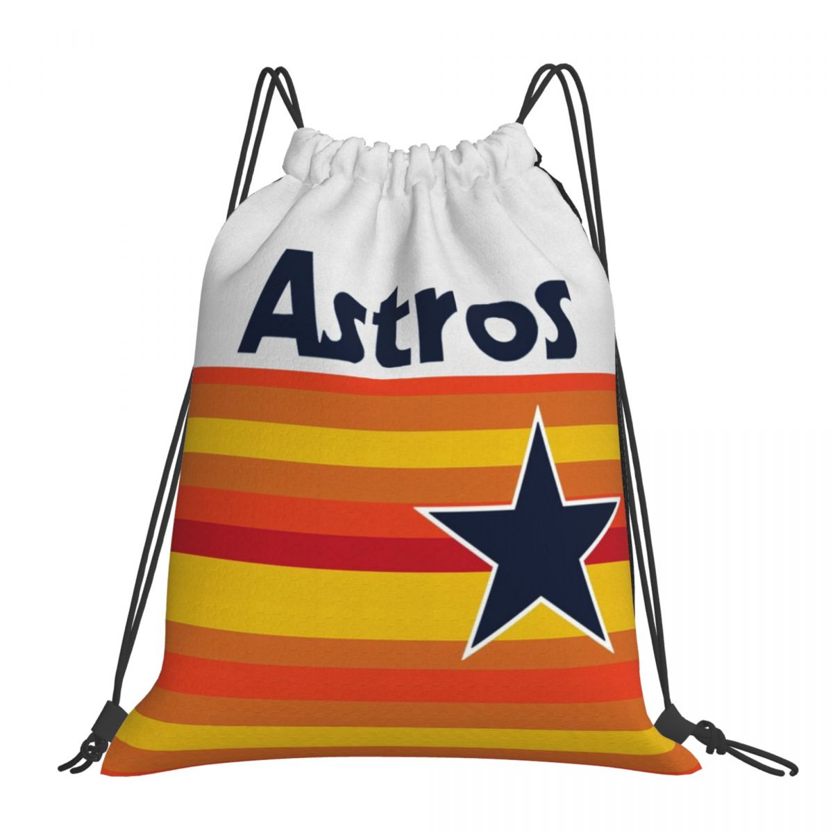 Houston Astros Minimalist Logo Waterproof Adjustable Lightweight Gym Drawstring Bag