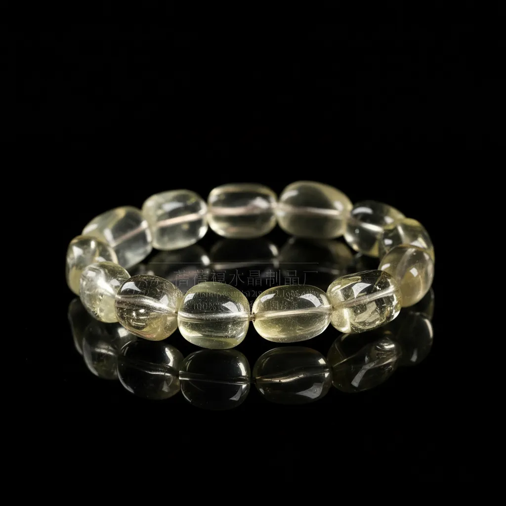 JiStones Luminous Citrine "Sugar Bean" Bracelet &ndash; Organic Elegance in Lemon Yellow