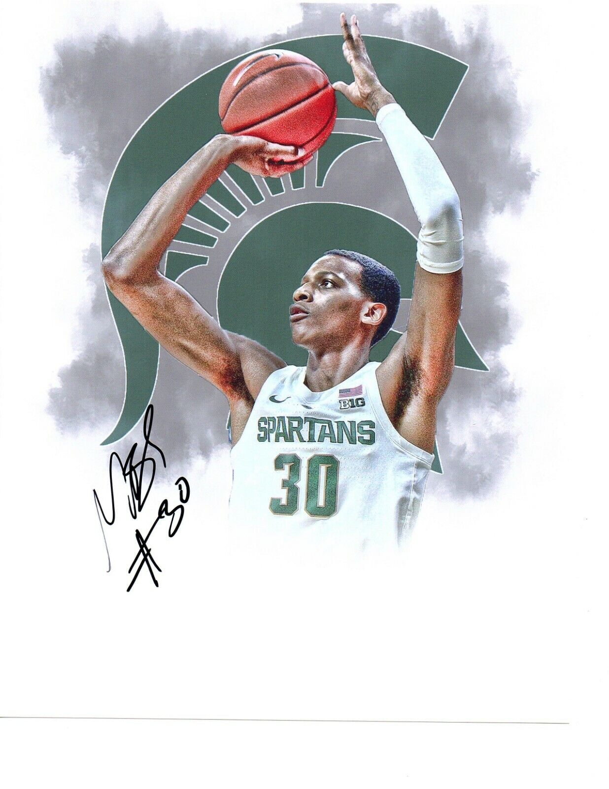 Marcus Bingham Michigan State Spartans hand autographed signed 8x10 Photo Poster painting edit b