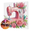 Framed Diamond Painting - Special Shaped - Sewing Machine (25x25cm)