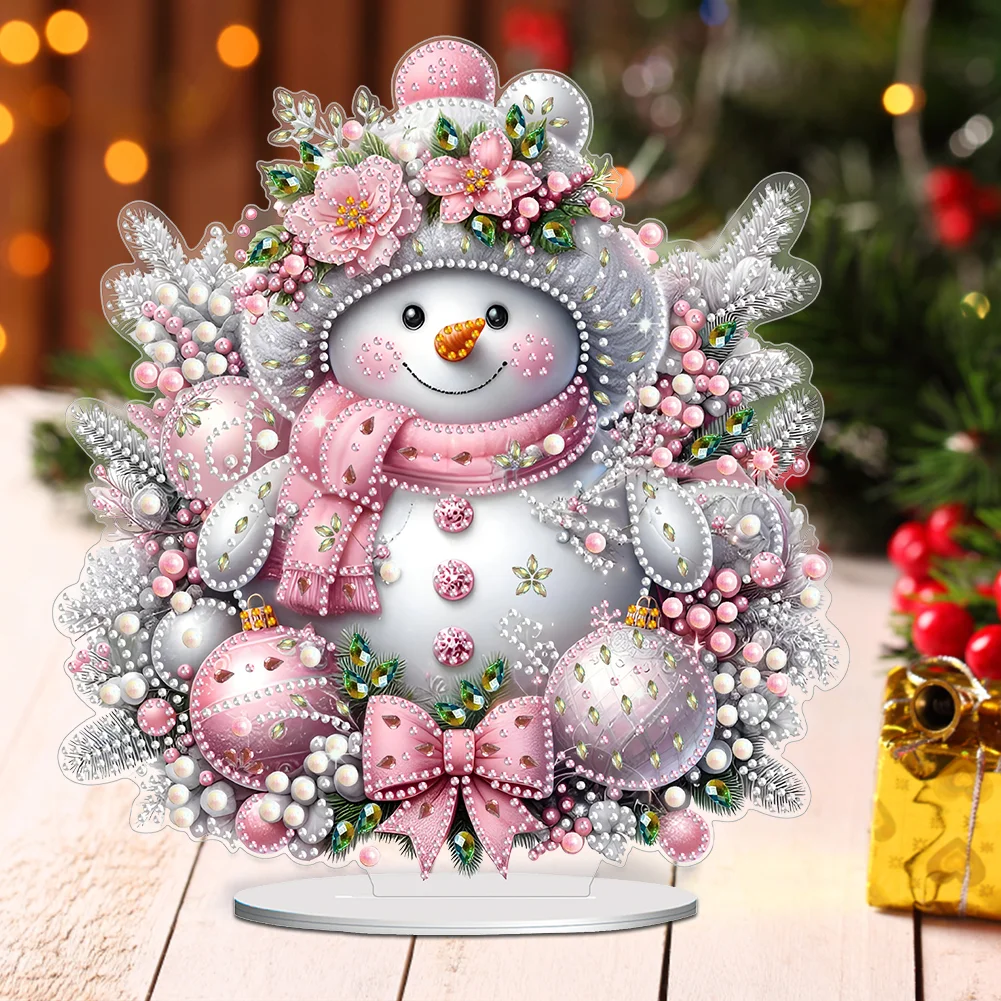DIY Christmas Snowman Diamond Painting Desktop Ornaments Kit Table Decor