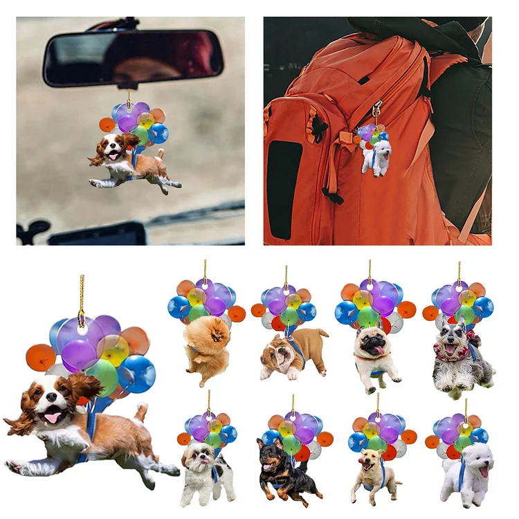 Puppy pendant decoration with balloons