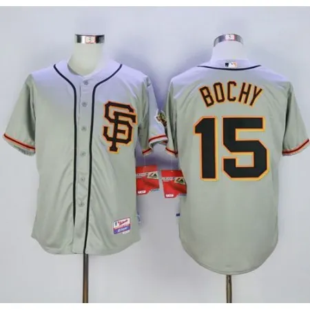 Giants #15 Bruce Bochy Grey Cool Base Road 2 Stitched MLB Jersey
