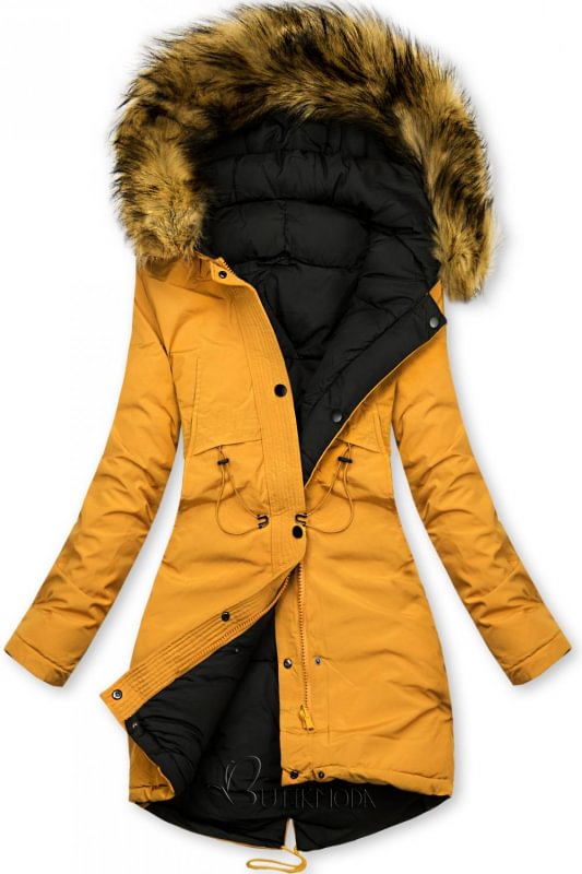 Winter reversible jacket yellow black
