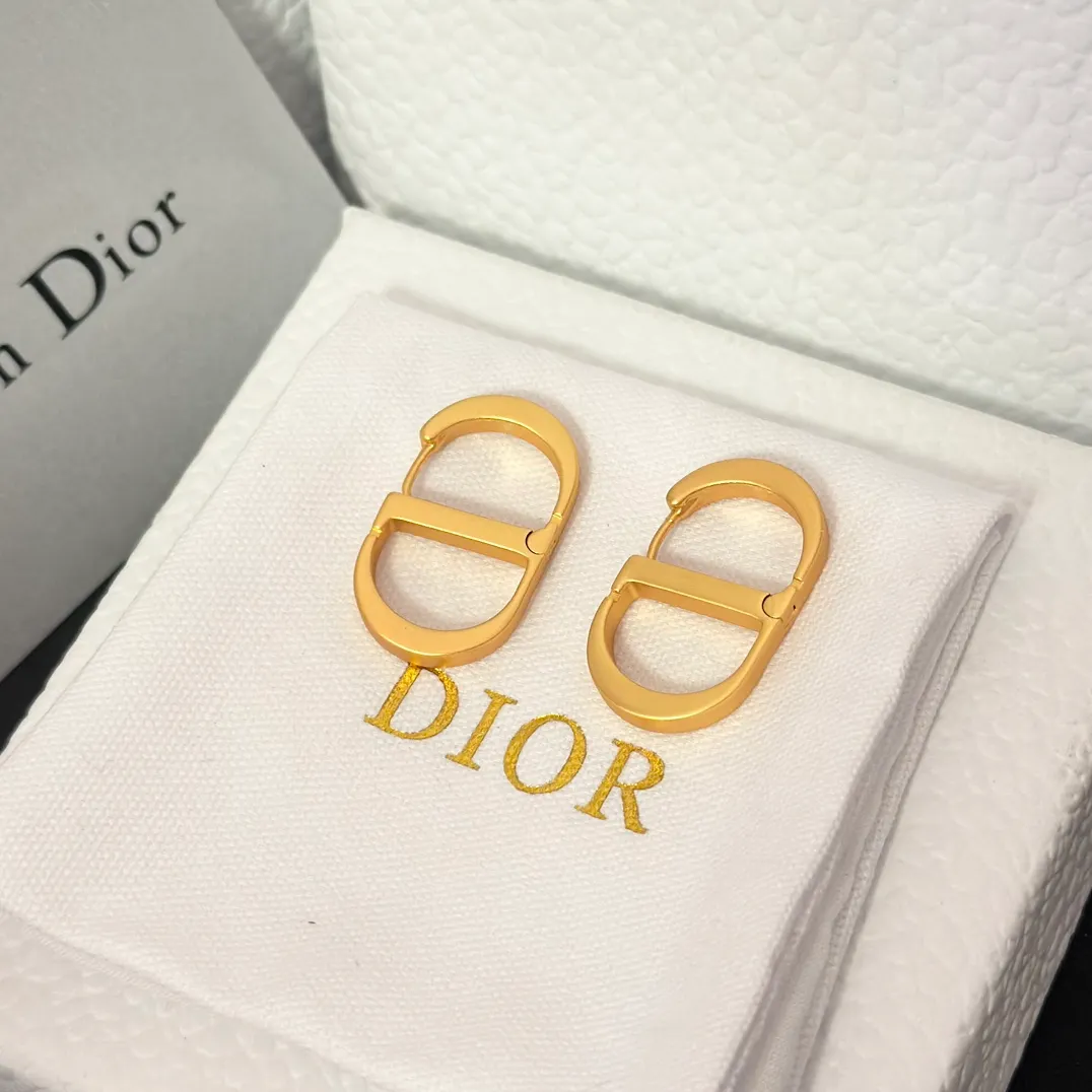 Dior Minimalistic CD Stud Earrings