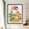 【Limited Stock Sale】Full Embroidery Cotton Thread 11CT Printed Girl and Tulips Cross Stitch 50x65cm tapestrymarket
