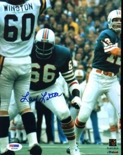 Larry Little Dolphins Signed Psa/dna 8x10 Photo Poster painting Autograph Authentic