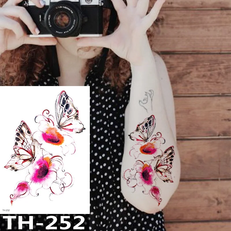 Waterproof Temporary Tattoo Sticker Animal Leopard Flash Tattoos Wolf Rose Flower Body Art Arm Fake Tatoo Women Men