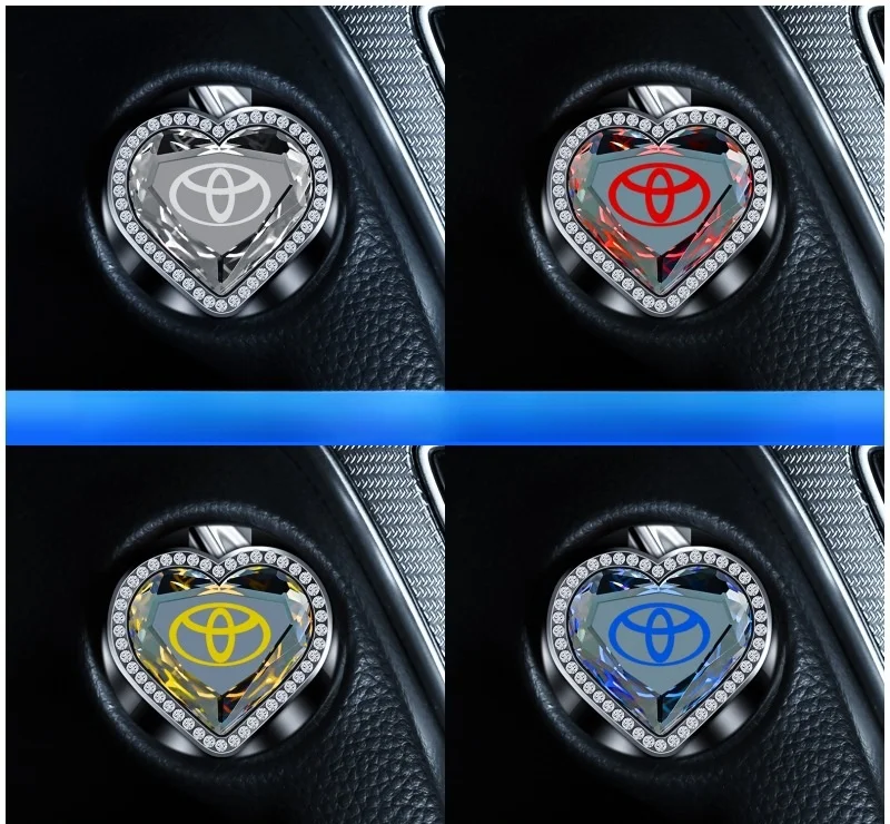 "Crystal Heart" car one-button start protective cover