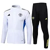 25/26 Manchester United White long zipper  Training Jacket Set