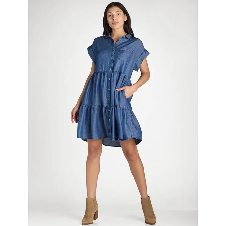 Unisex Denim Hemdblusenkleid