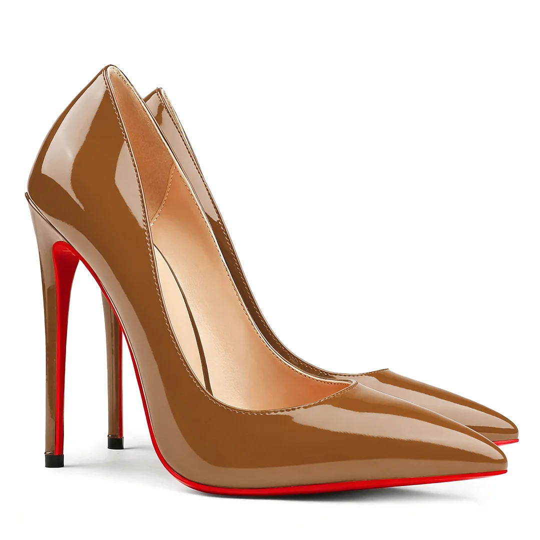 120/100mm Red Bottom Women's Party Wedding Heels Patent Pumps-MERUMOTE