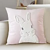 2Pcs Easter Bunny Soft Cushion Case 45x45cm Plush Rabbit Embroidered Pillowcase