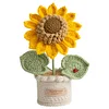 Crochet Flowers Potted Plants Decorative Crochet Ornaments DIY Gifts for Friends