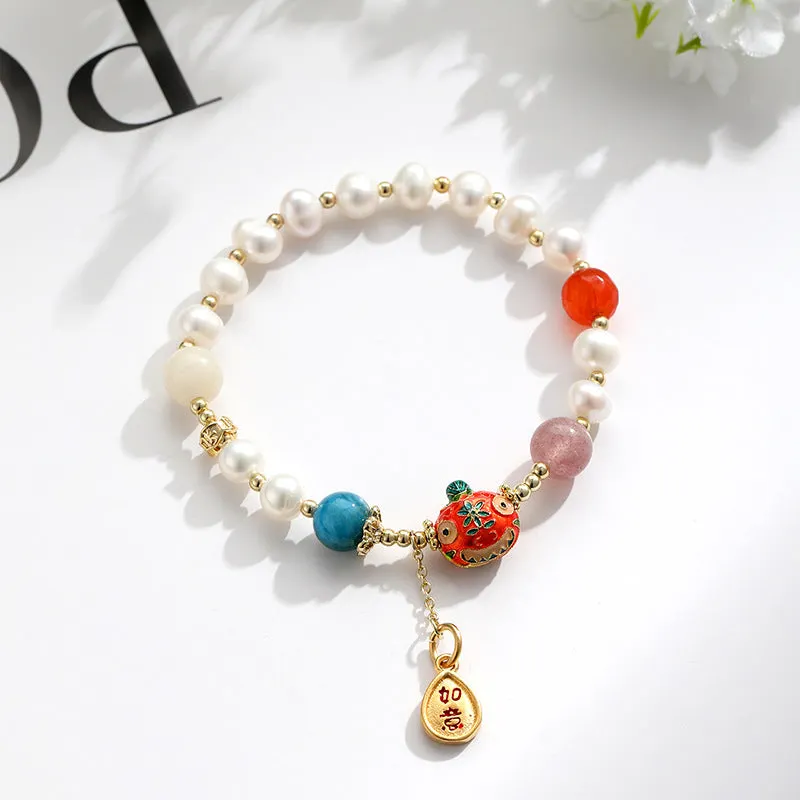 Natural Freshwater Pearl Crystal Bracelet