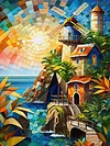 (40*60cm)Seaside House - Full Round Drill Diamond Painting