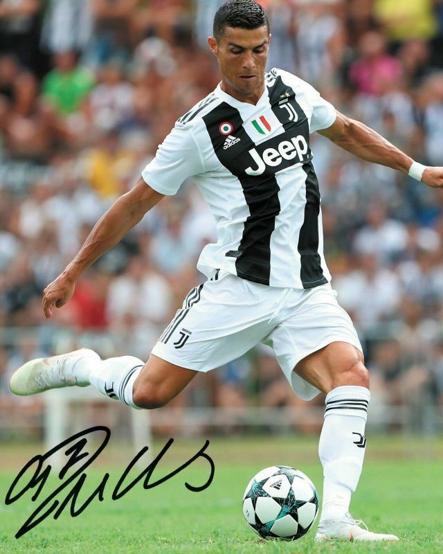 Cristiano Ronaldo - Juventus Autograph Signed Photo Poster painting Print