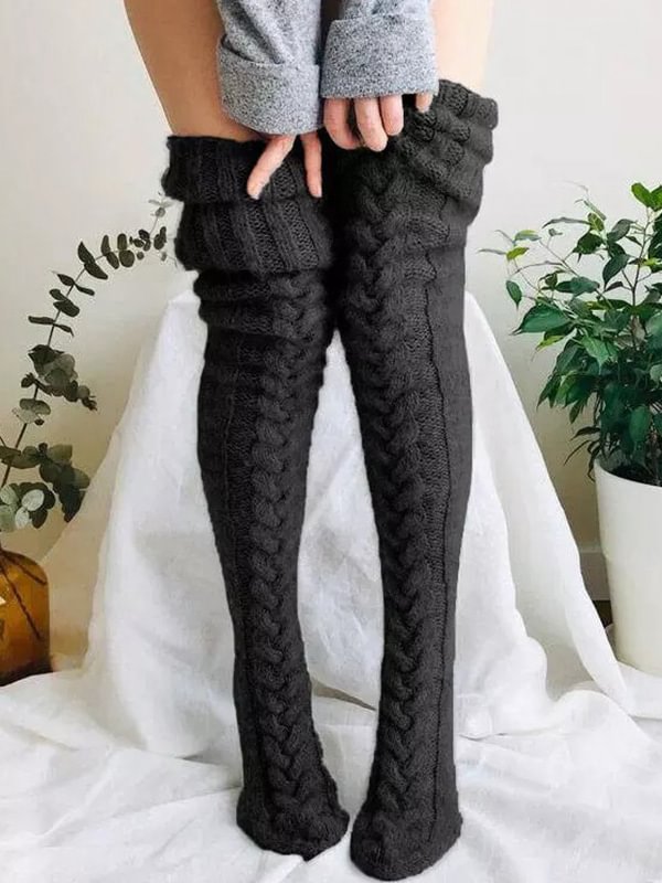Soft Warm Thigh-High Extra Long Knitted Socks