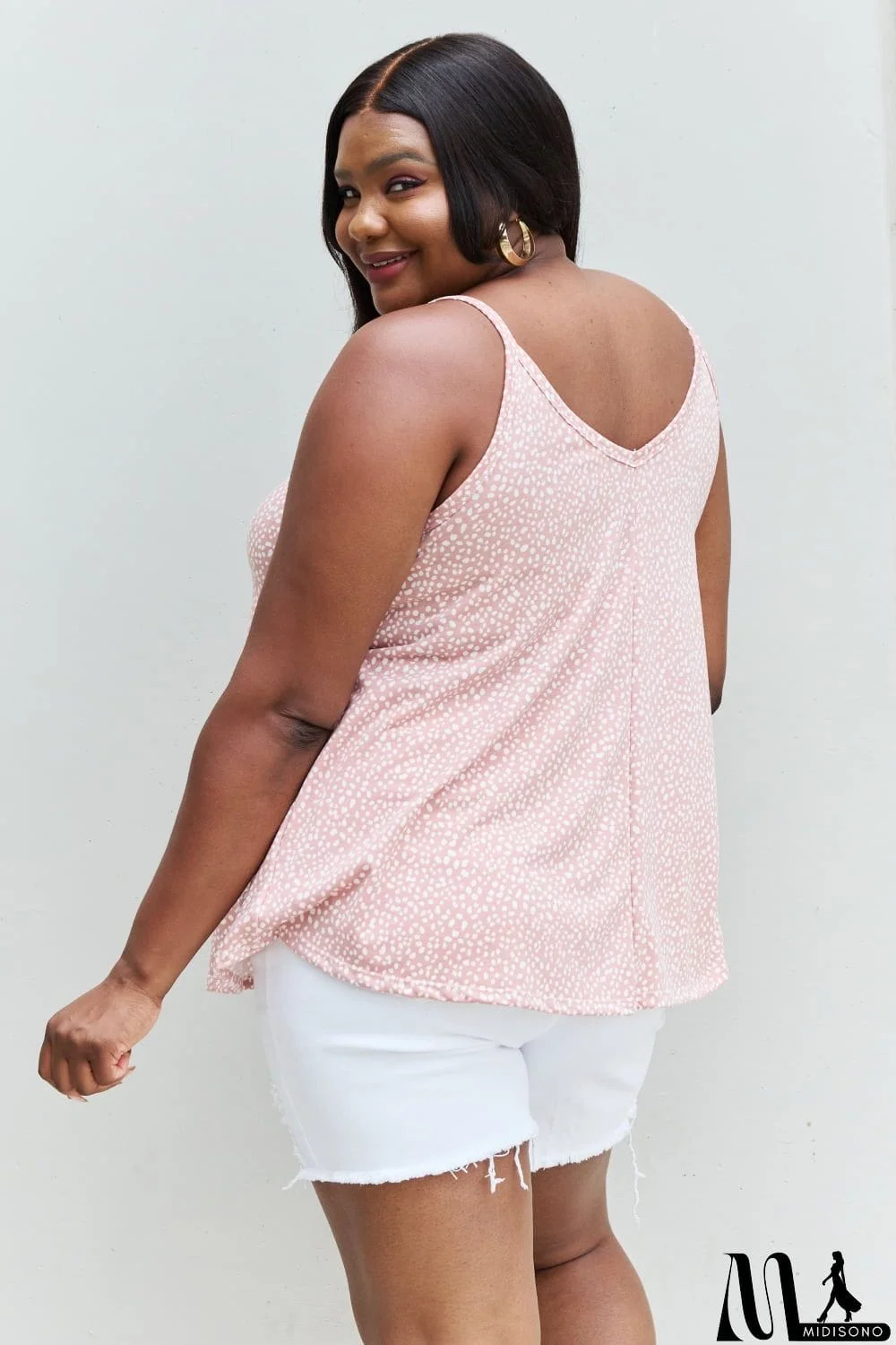 MidiSono - HOPELY High Love Spaghetting Strap V-Neck Top