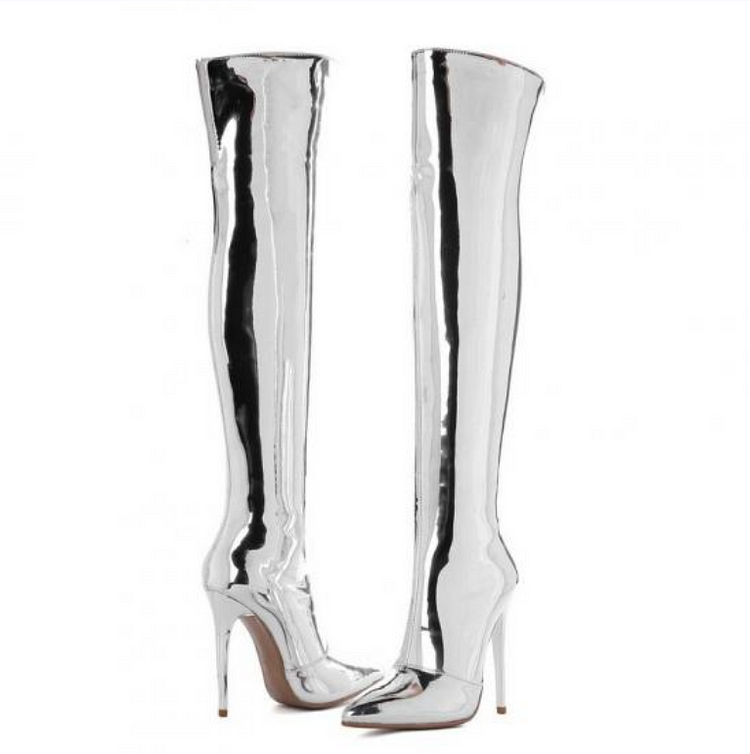 Custom Made Thigh High Boots Pointy Stiletto Boots |FSJ Shoes