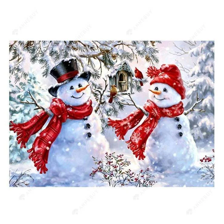Full Round Diamond Painting Snowman Lovers (40*30cm)