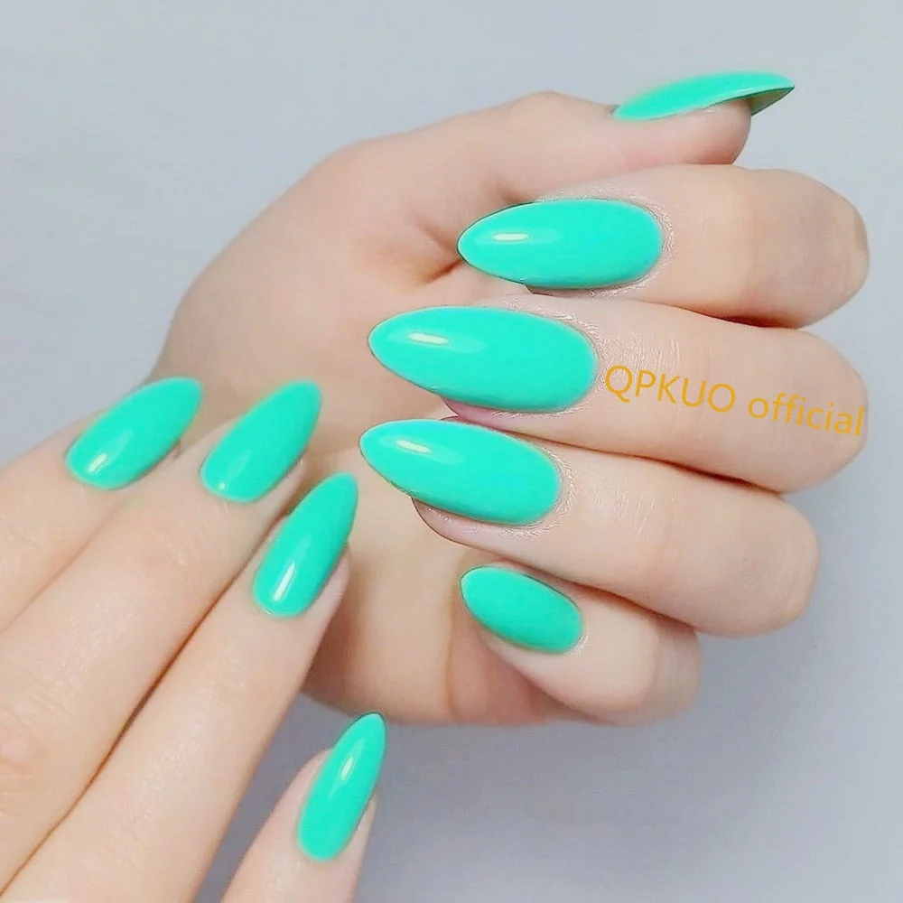 24Pcs Shiny Wine Red Short Stiletto False Nails DIY Press On Fake Nail With Jelly Glue Lady Daily Wear Manicure Tools-Nail Inspo