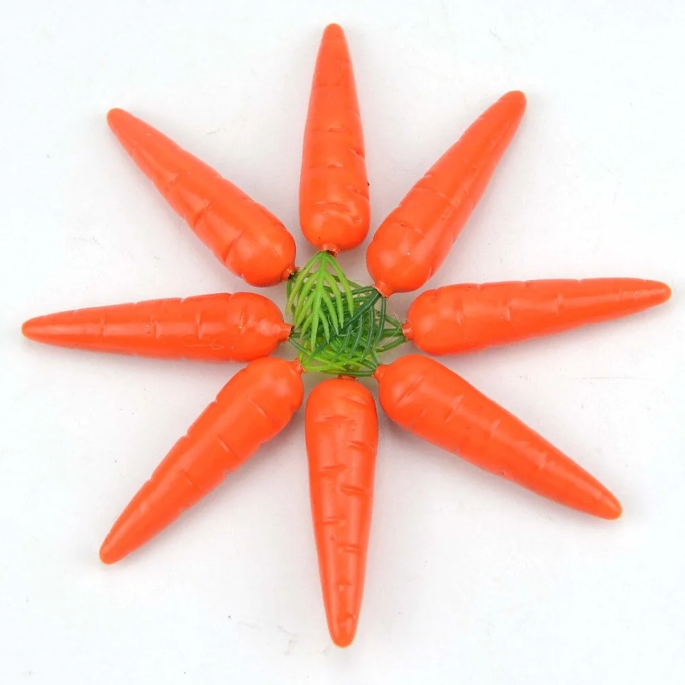 10pcs  Mini Carrot Artificial Plastic PE Fruits and Vegetables Home Praty Wedding simulation Decoration Fake carrot
