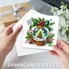 (US Only)6PCS Merry Christmas DIY Diamond Art Greeting Cards Congratulations Cards