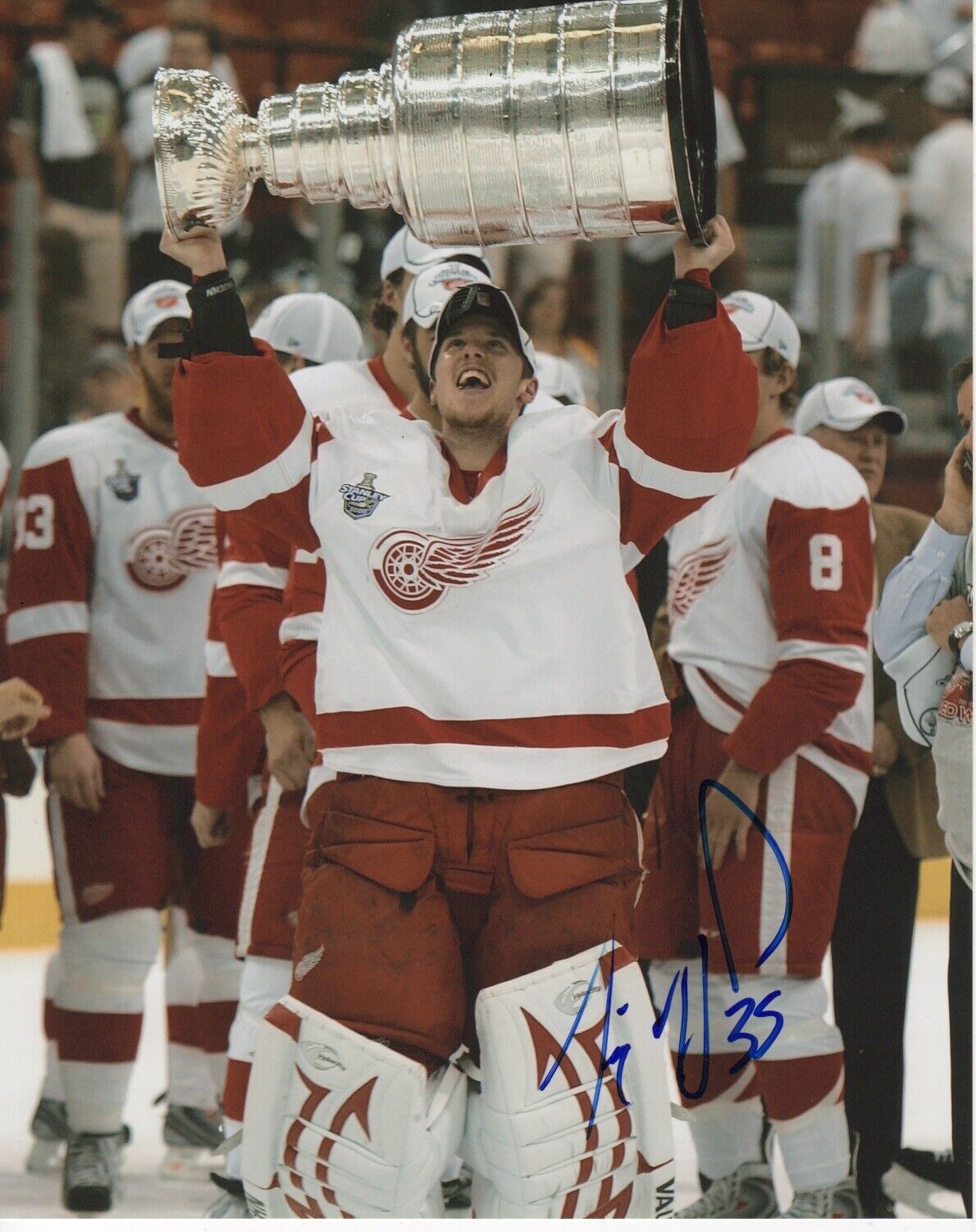 Detroit Red Wings Jimmy Howard Stanley Cup Signed Autographed 8x10 Photo Poster painting COA #3