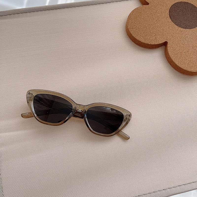 Minimalist Classic Style Solid Color Acrylic Cat Eye Full Frame Kids Sunglasses