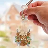 >SALE<6PCS Highland Yak Double Sided Special Shape Diamond Painting Keychain Pendant